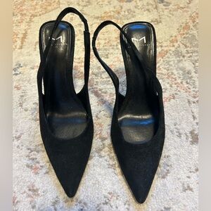 Marc Fisher, sling back, black, suede pumps